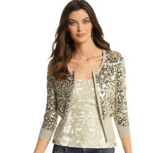 White House Black Market • Sparkly Sequin Cardigan Sweater Jacket || Medium